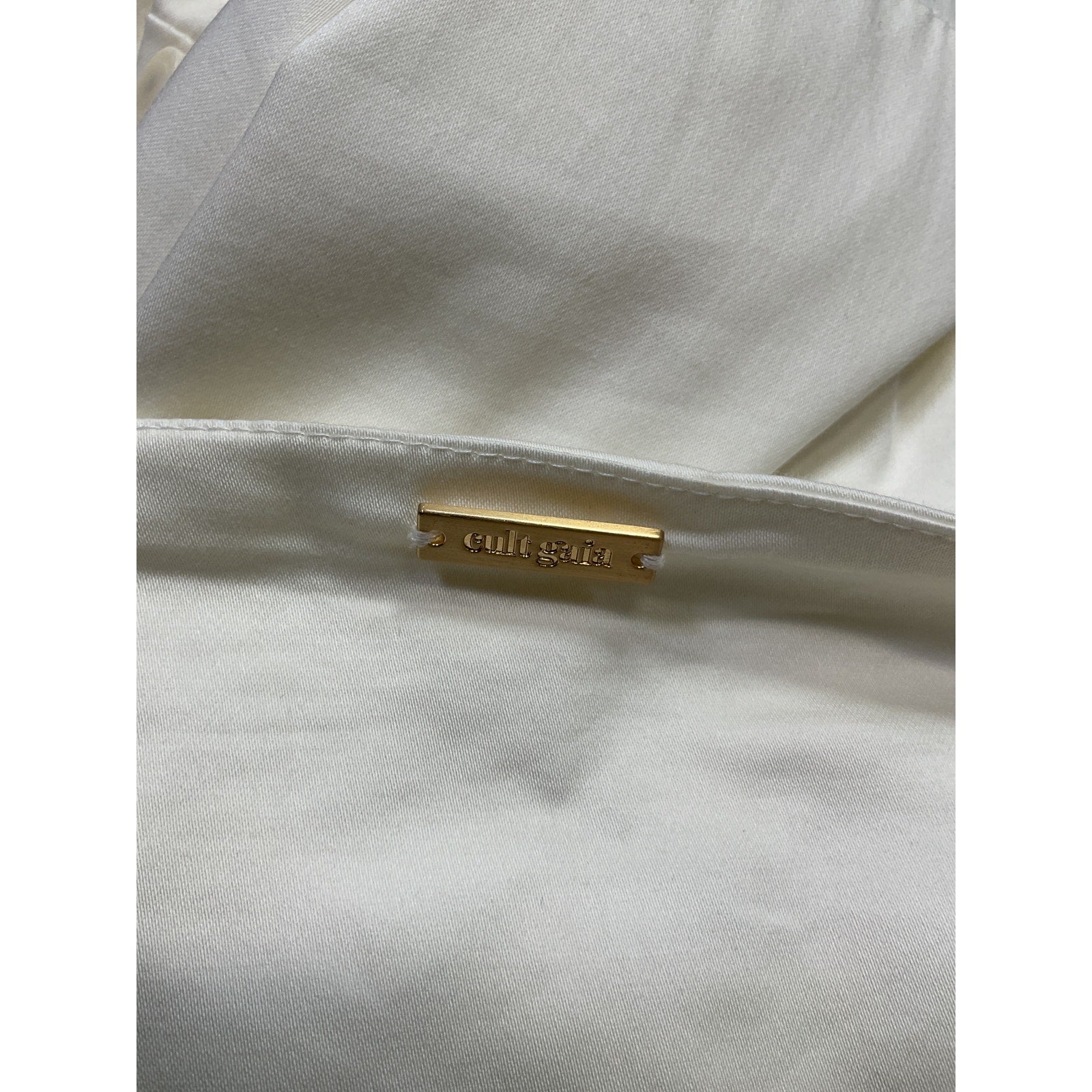 Cult Gaia 'Mina' White Cotton Cotton Poplin Midi Dress Size 12