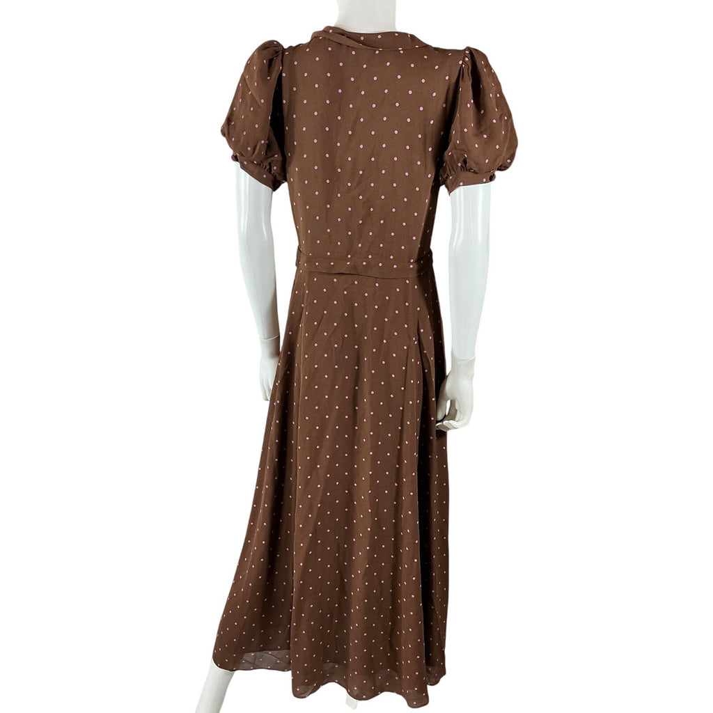 Reformation 'Michelle' Brown Viscose Dress Size 8