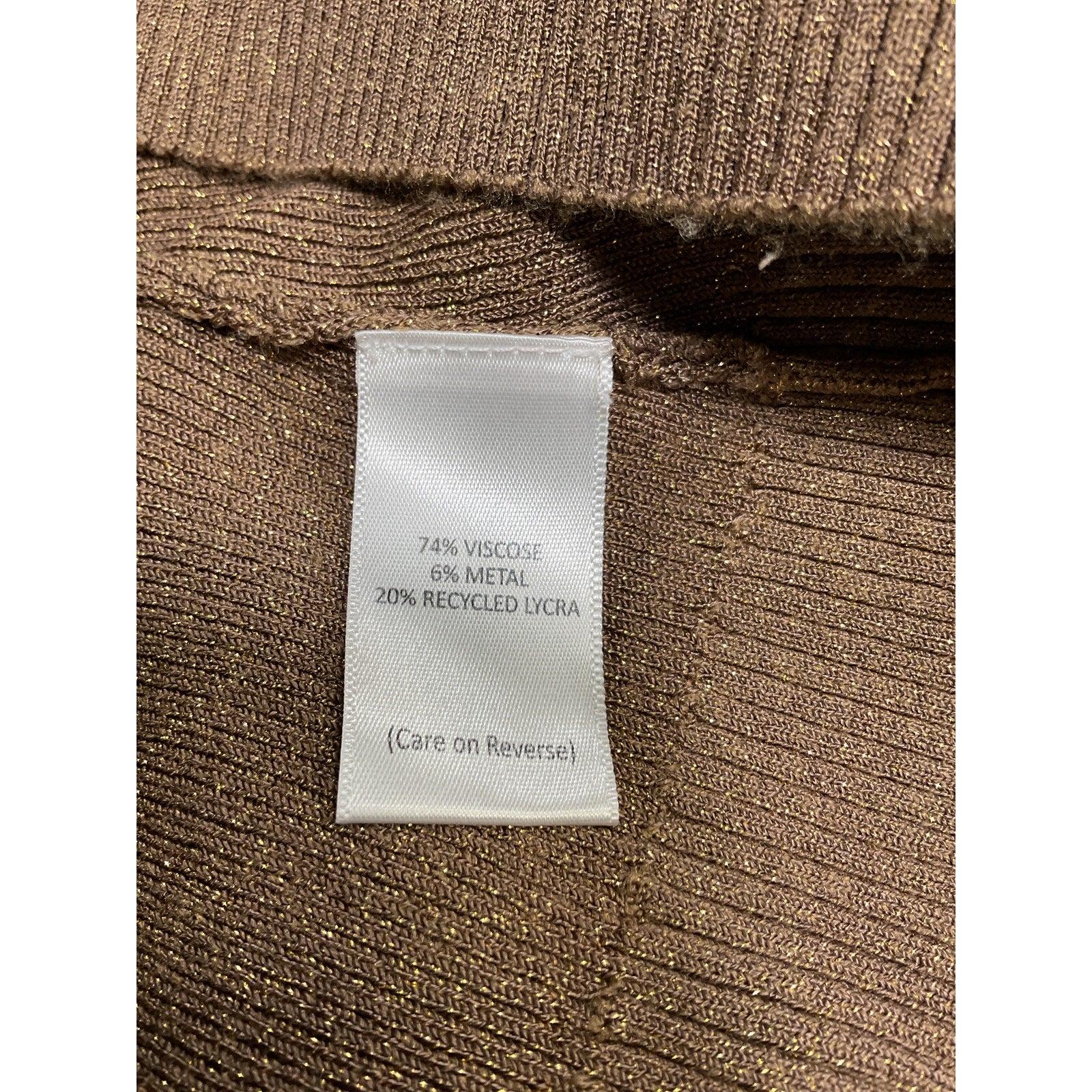 Joostricot Long Sleeve Brown Viscose Polo Sweater Size S