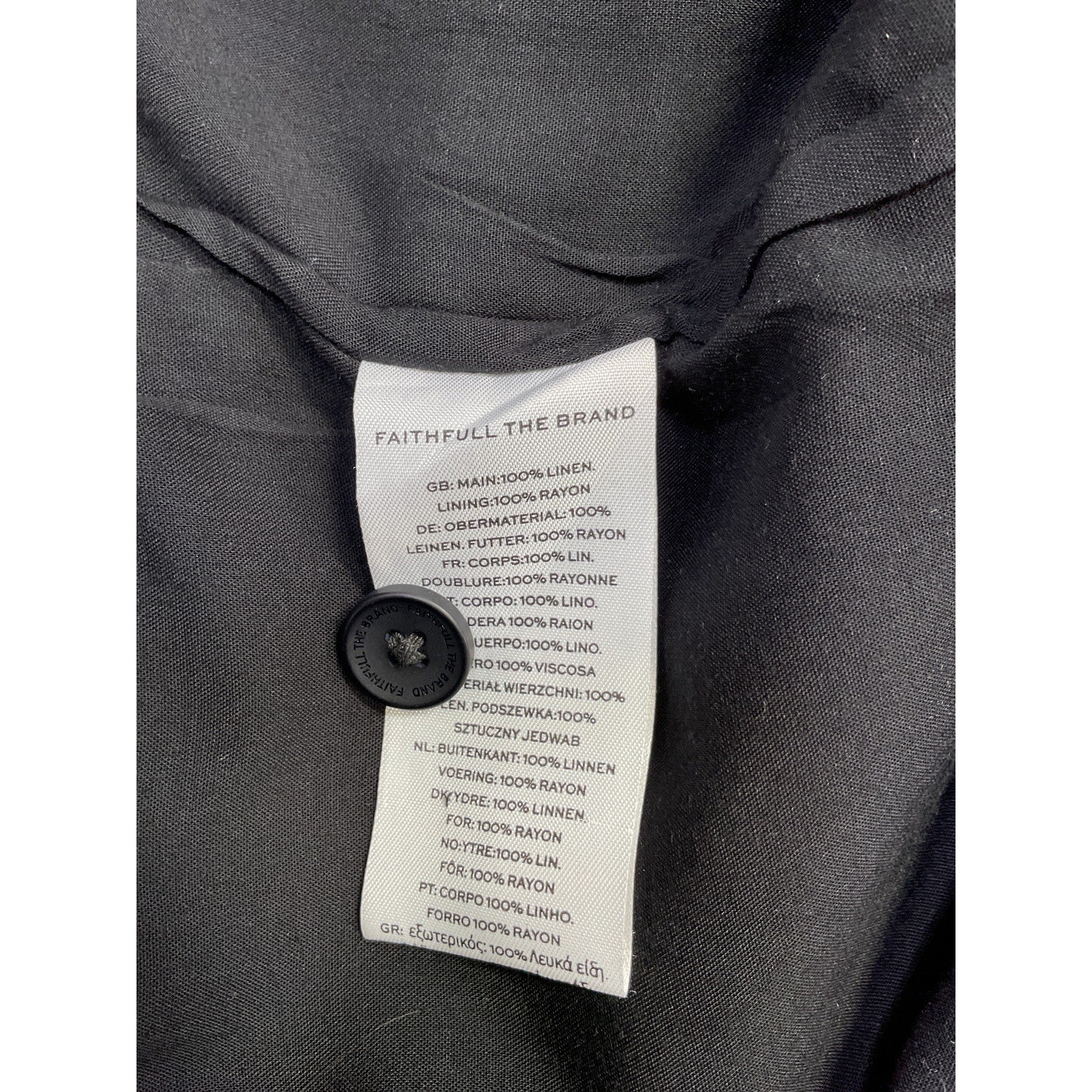 Faithfull The Brand 'Stanze' Black Linen Vest Size XS