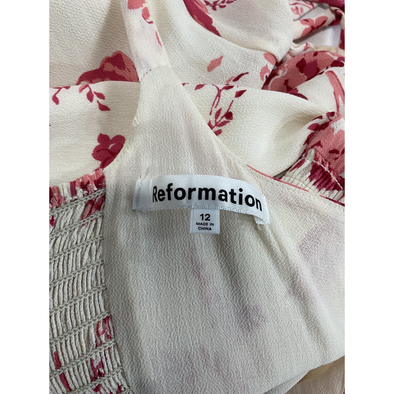 Reformation 'Besse' White Scoop Neck Dress Size 12