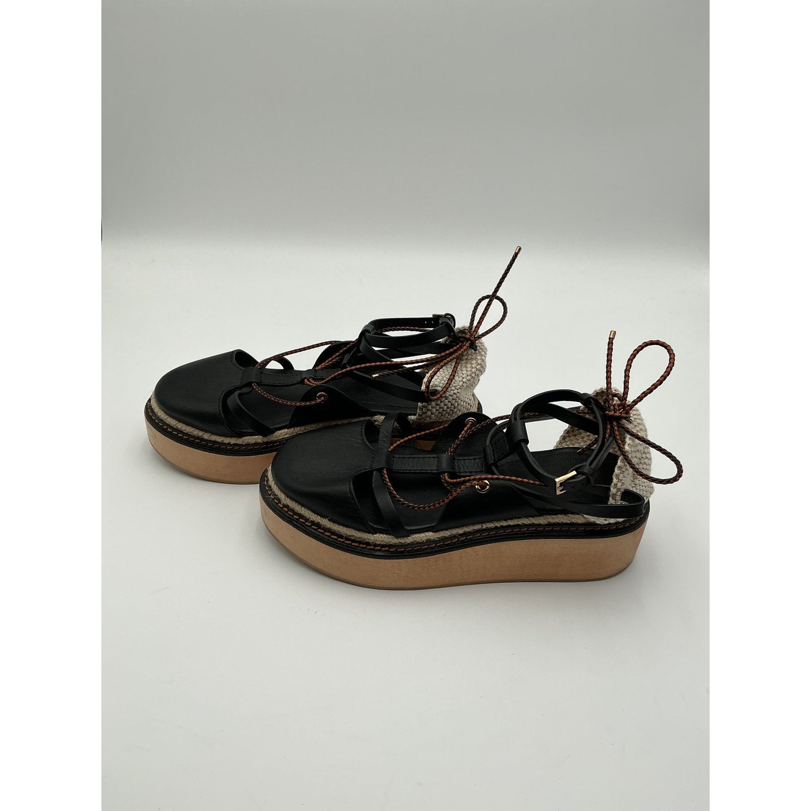Ulla Johnson Leather Black T-Strap Pumps Size OS