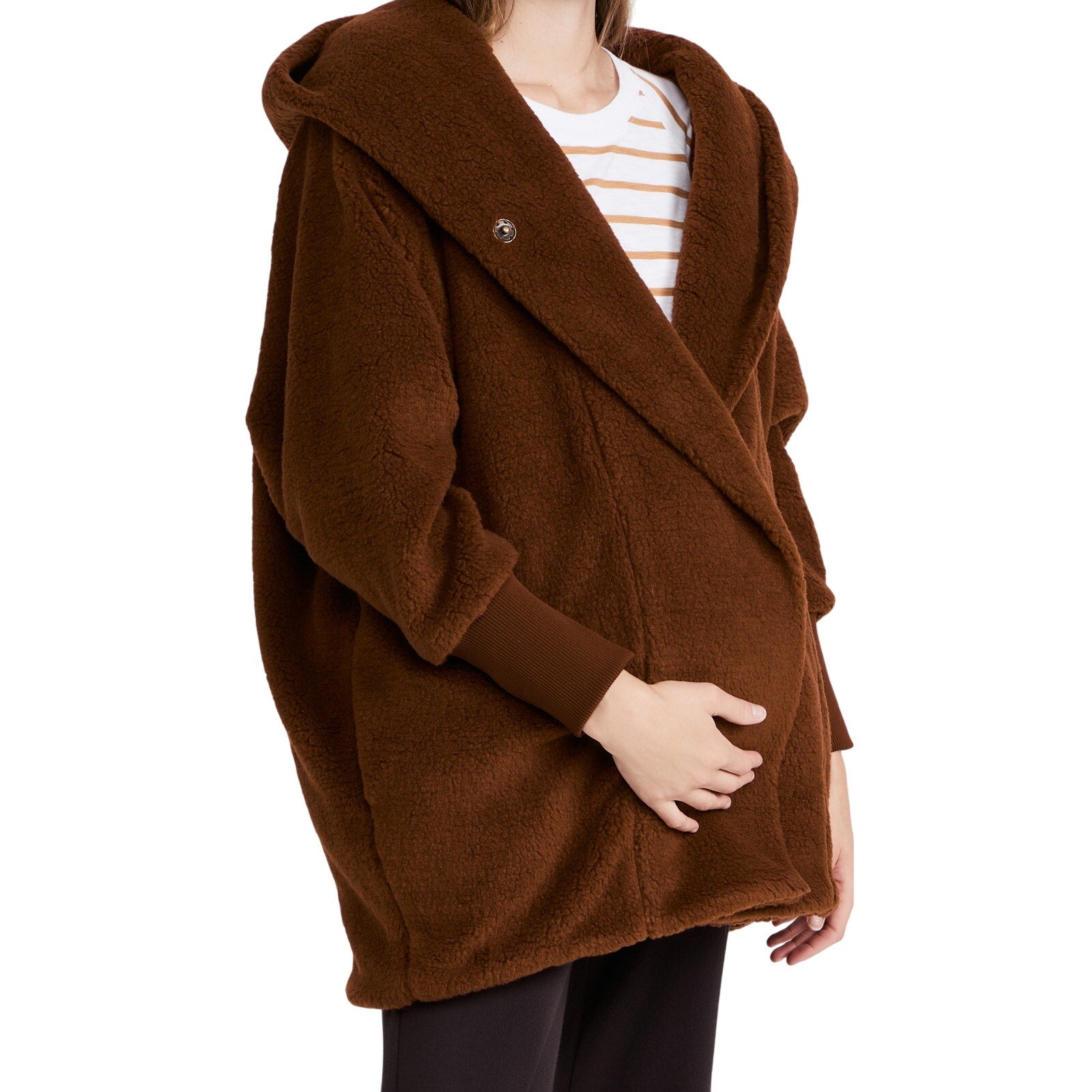 Hatch 'The Coco' Brown Polyester Coat Teddy Size OS
