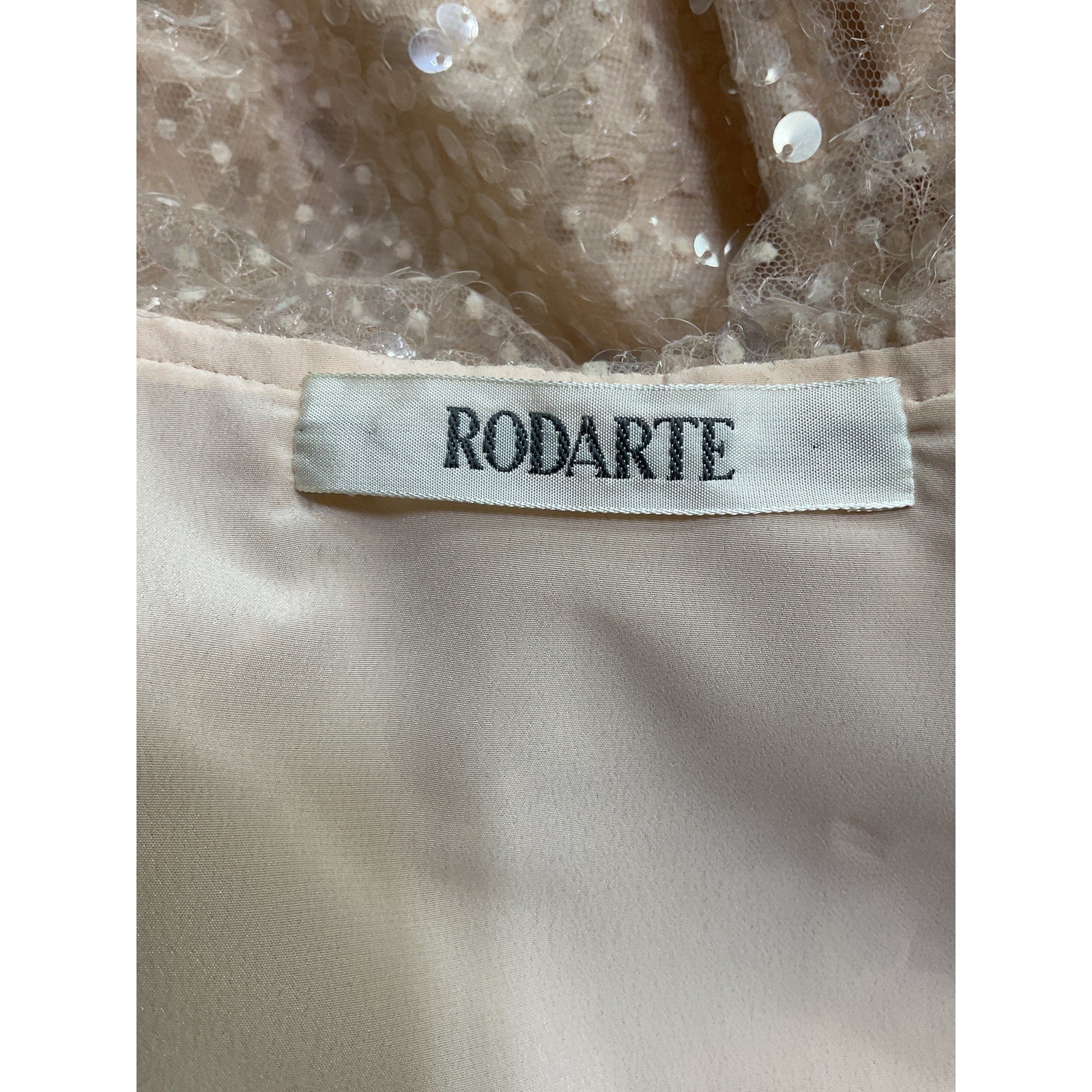 Rodarte 'Ruffled' Tan Sequined Organza Blouse Size XS
