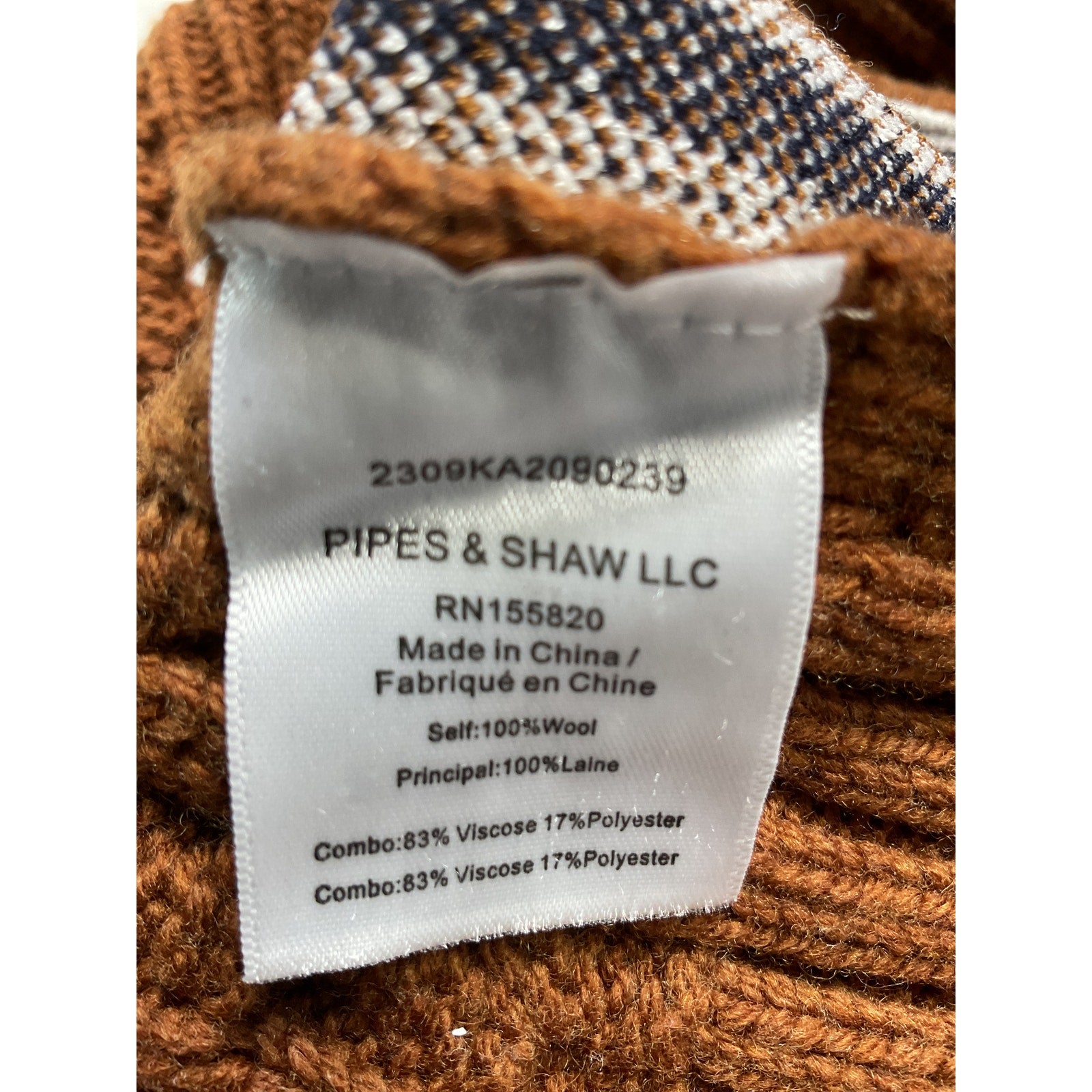 Veronica Beard 'Maril' Brown Lambswool Turtleneck Size S
