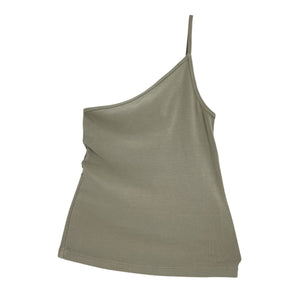 St. Agni Organic Green One Shoulder Tank Top Size XS
