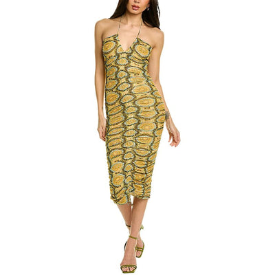 Alexis Ruched Yellow Ziano Dress Size M