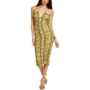 Alexis Ruched Yellow Ziano Dress Size M