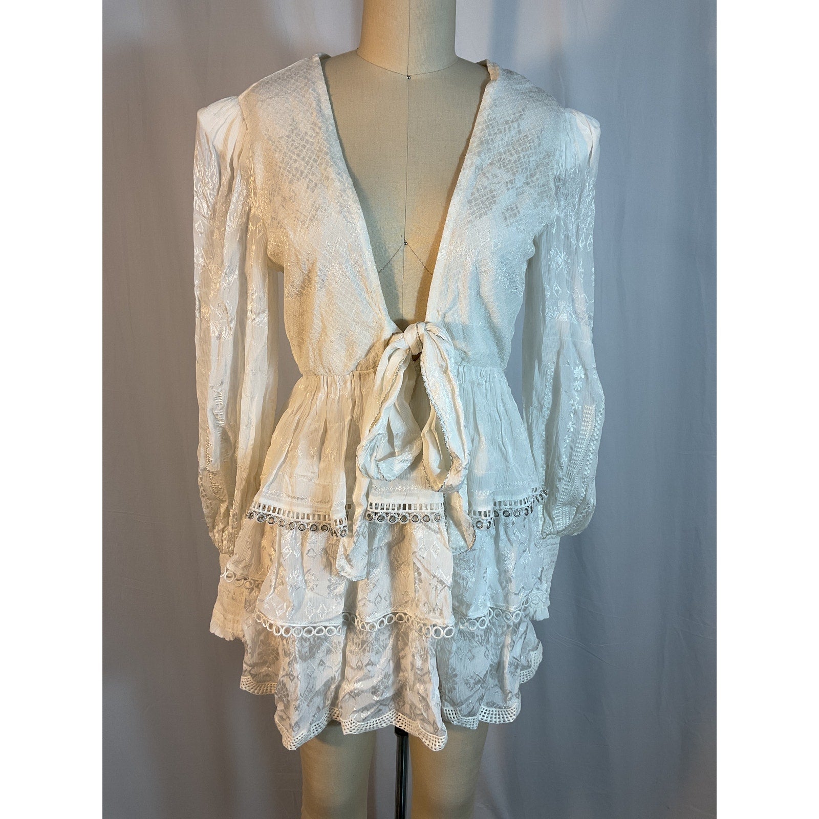 Hemant And Nandita 'Veda' White Mini Dress Size S - NWT
