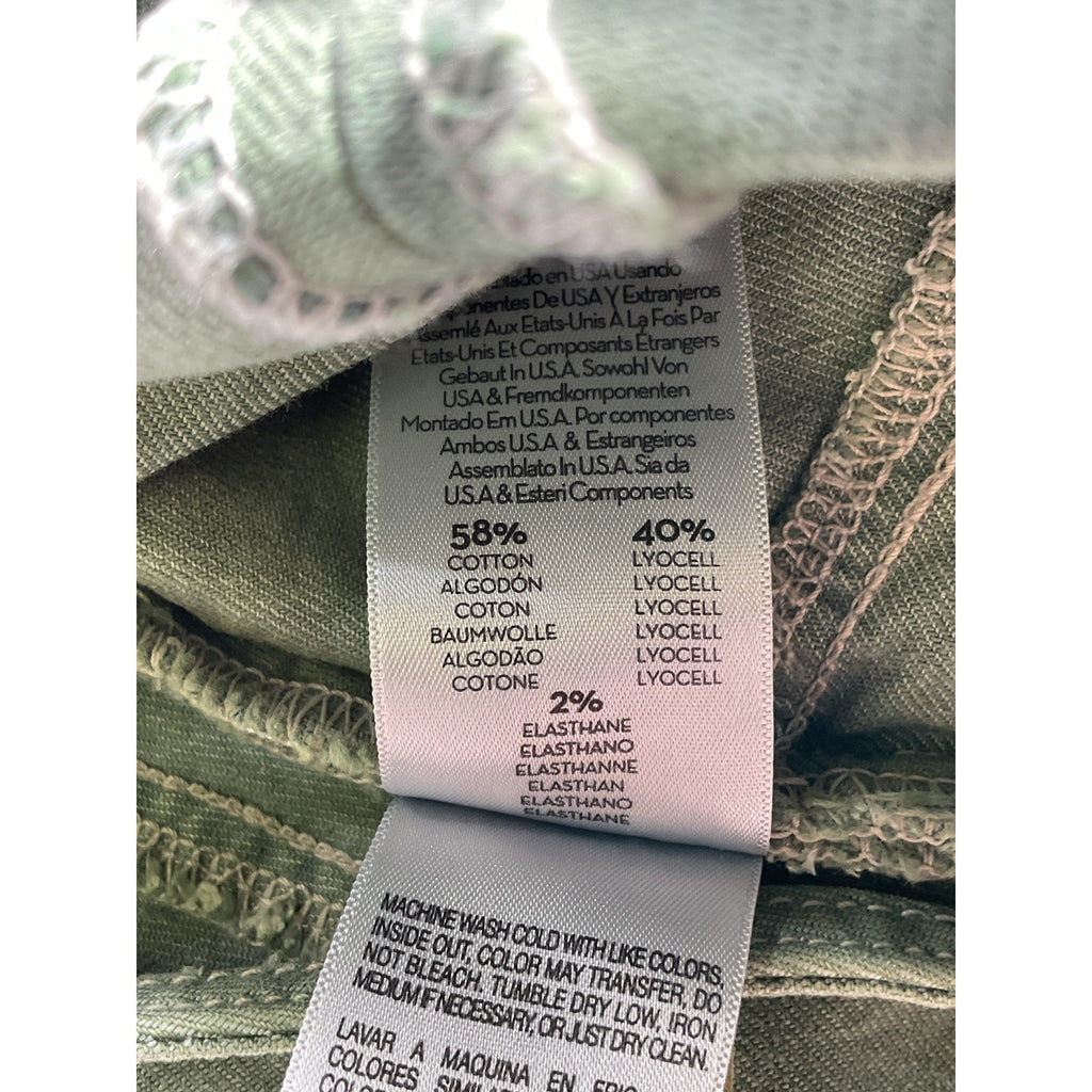 Mother 'The Ruffle' Green Twill Mini Skirt Size 27