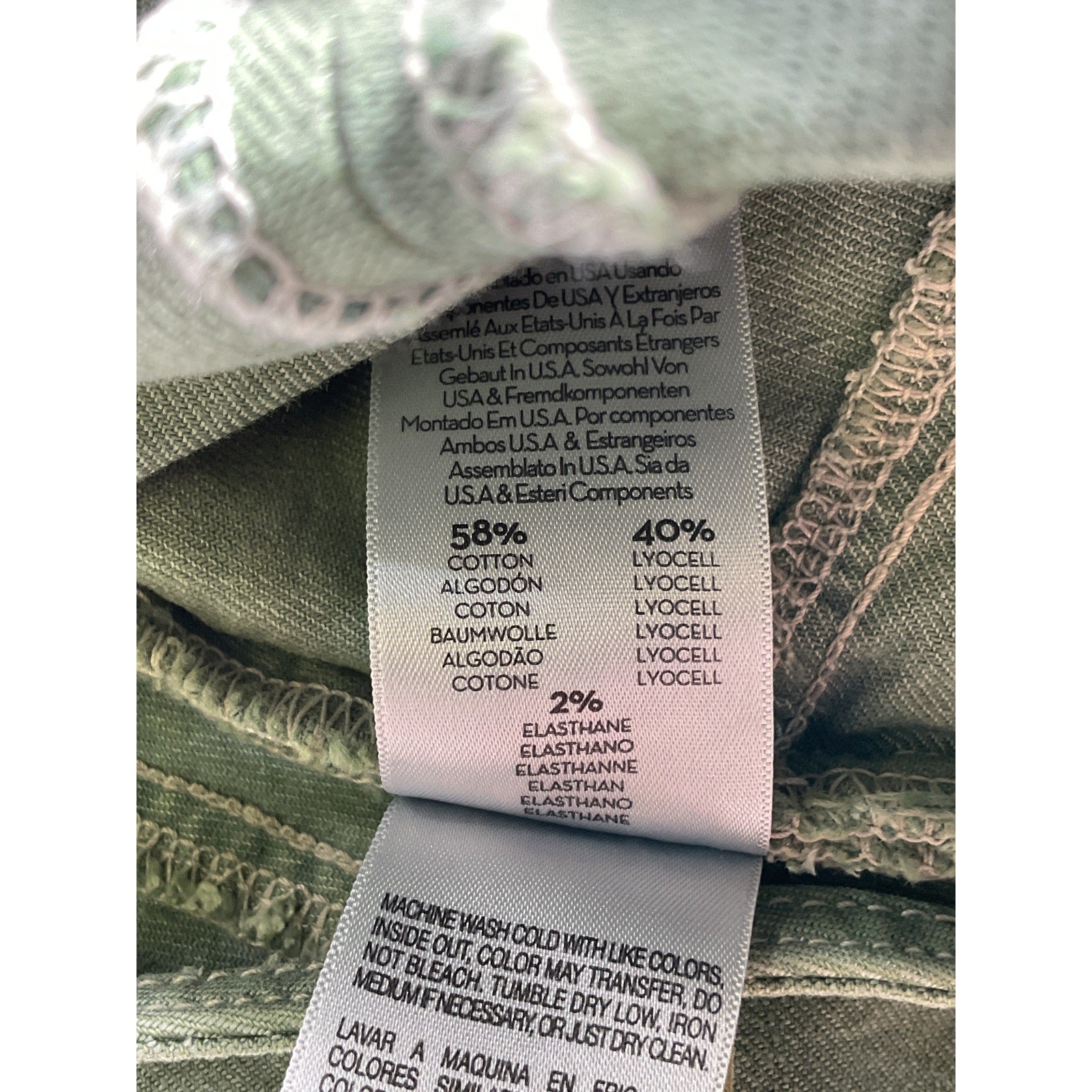 Mother 'The Ruffle' Green Twill Mini Skirt Size 27