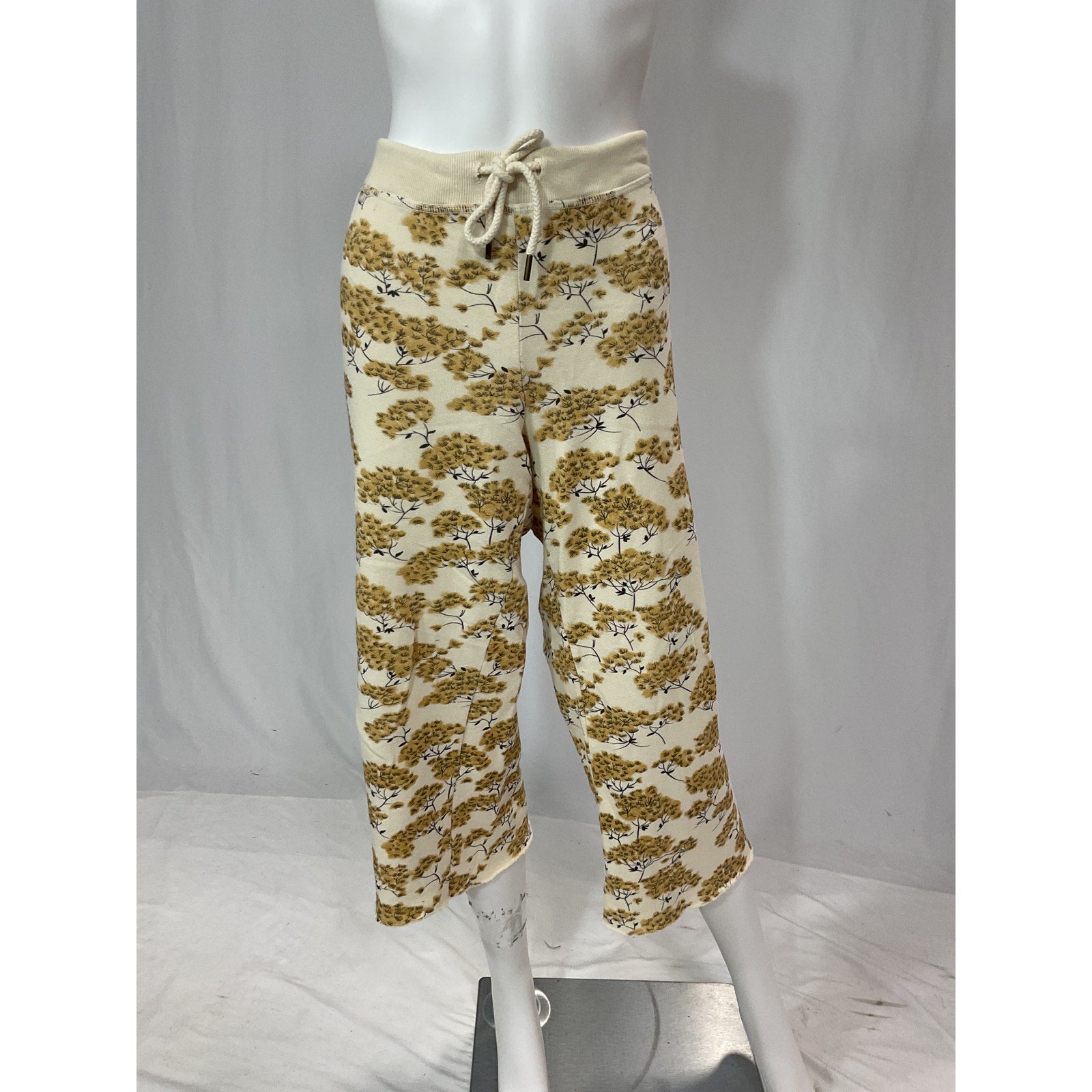 The Great 'The Cropped' Yellow Wide Leg Sweatpant Size 3