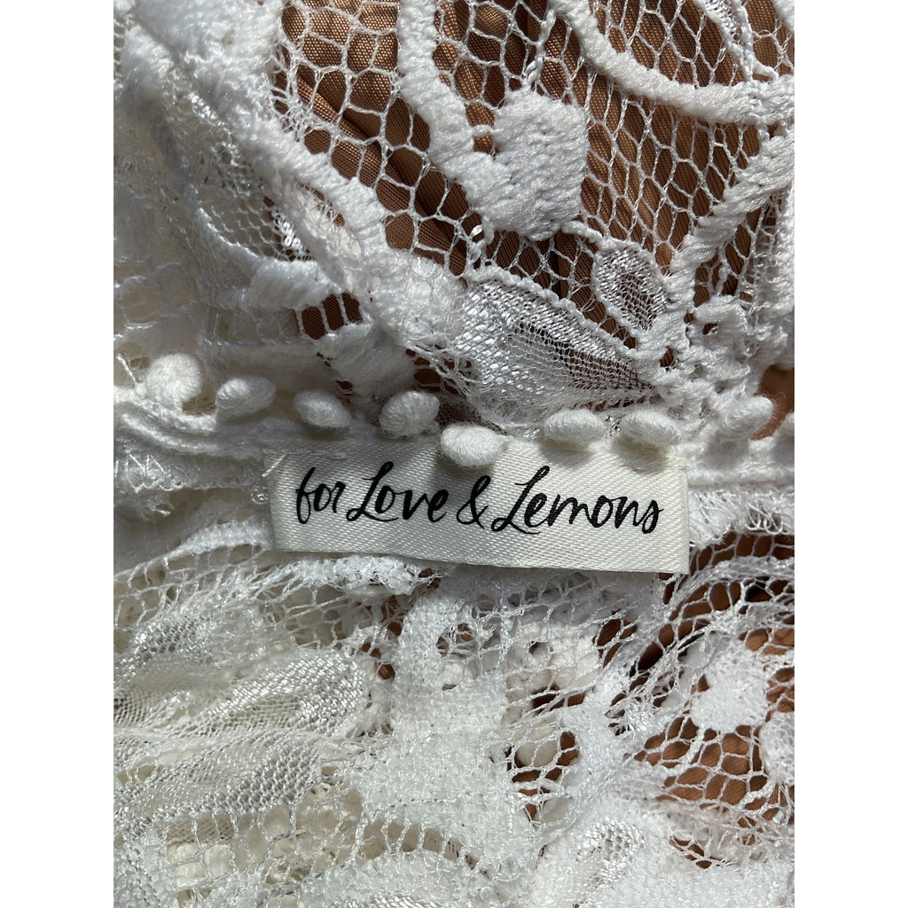 For Love & Lemons 'Emerie' White Nylon Cut Out Dress Size S