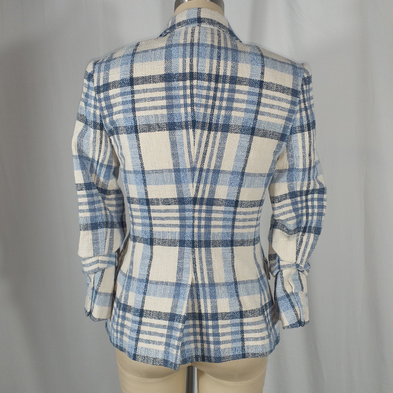 Derek Lam 'Ralph' Blue Plaid Single-Breasted Jacket Size 4