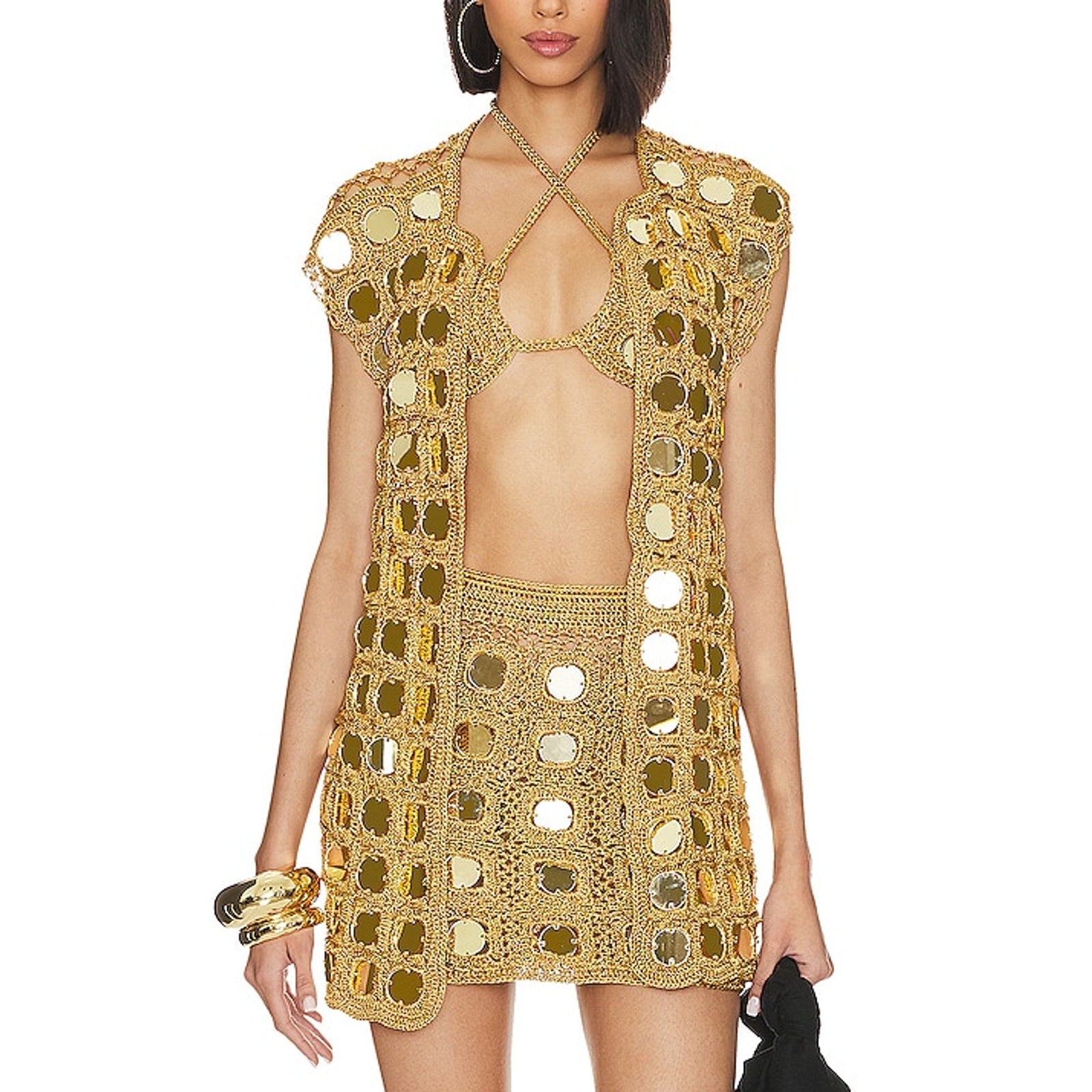 Alix Pinho 'Translucid' Gold Cotton Kimono Size M - NWT