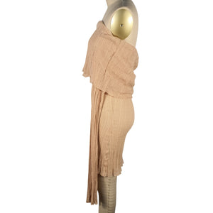 Aya Muse Draped Tan Ele Dress Size M
