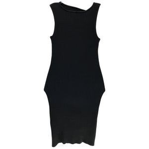 Coperni Embellished Black Viscose Cutout Ribbed-Knit Mini Dress Size S