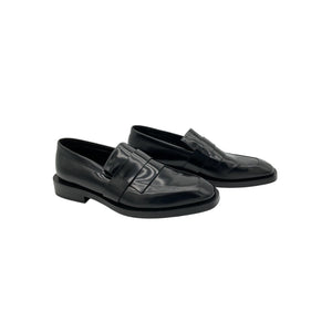 Stuart Weitzman Brushed Black Royce Kiltie Loafers Size 9.5