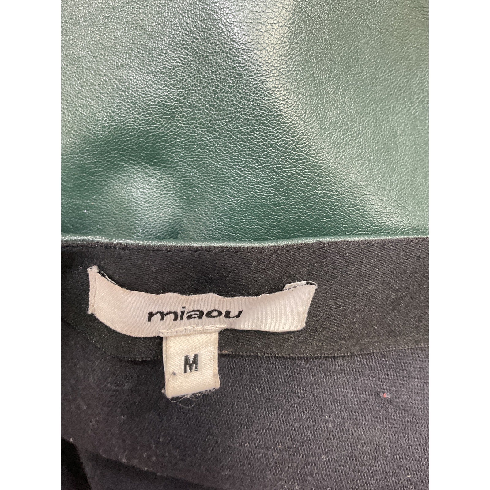 Miaou 'Fig' Green Leather Skirt Size M
