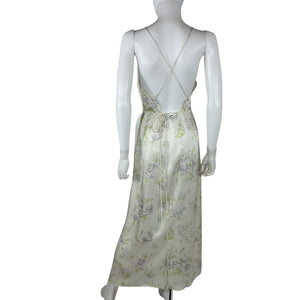 L'Academie Floral Ivory Multi Loulou Midi Dress Size XS