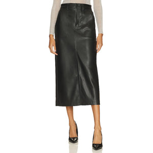 Pistola 'Alice' Black Faux Leather Utility Skirt Size 26