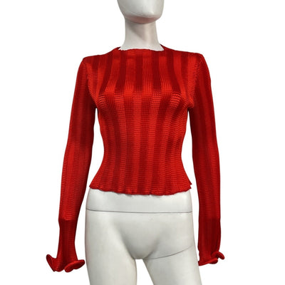 Simkhai Ribbed Red Carys Mock Neck Top Size 0