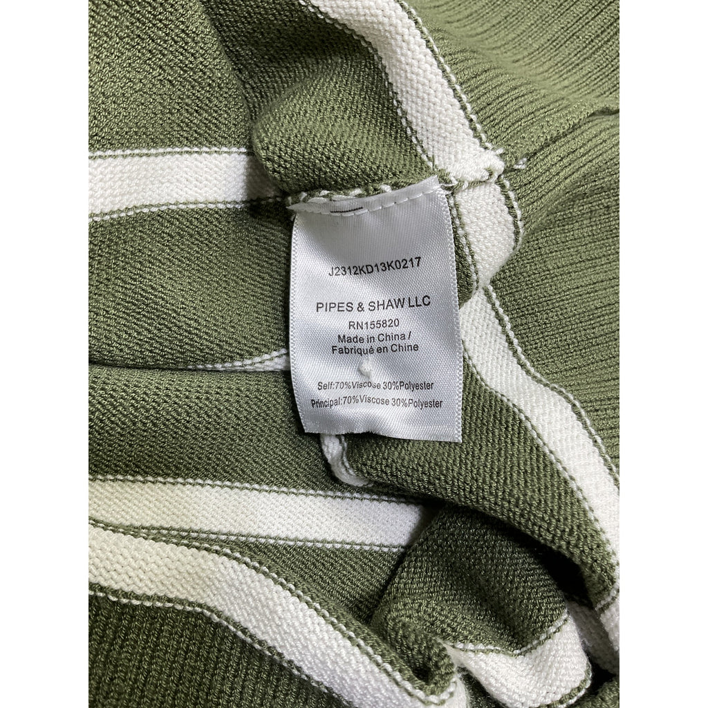 Veronica Beard 'Dianora' Green Viscose Striped Knit Top Size M