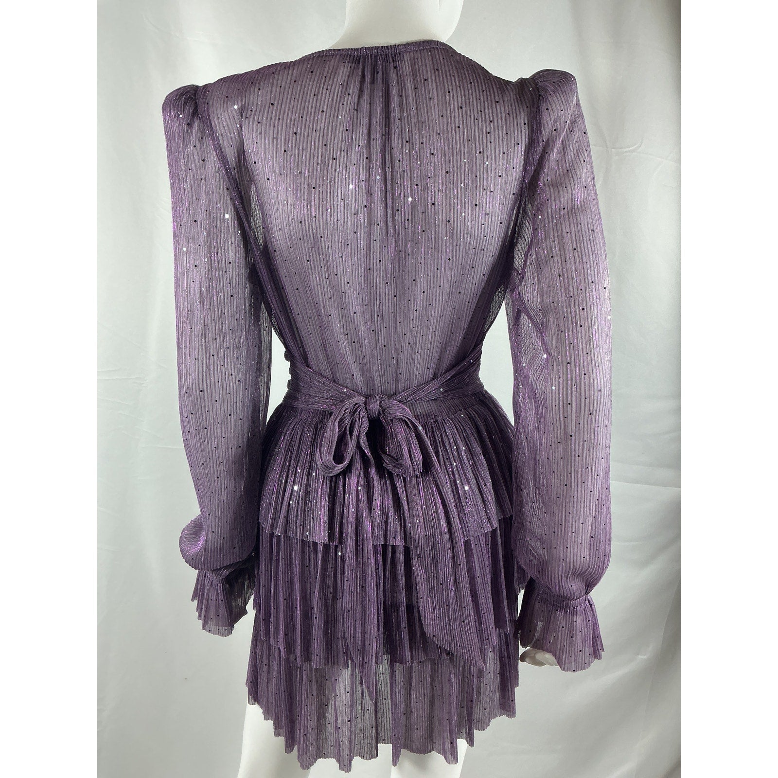 Sabina Musayev 'Felicie' Purple Polyester Mini Dress Size M