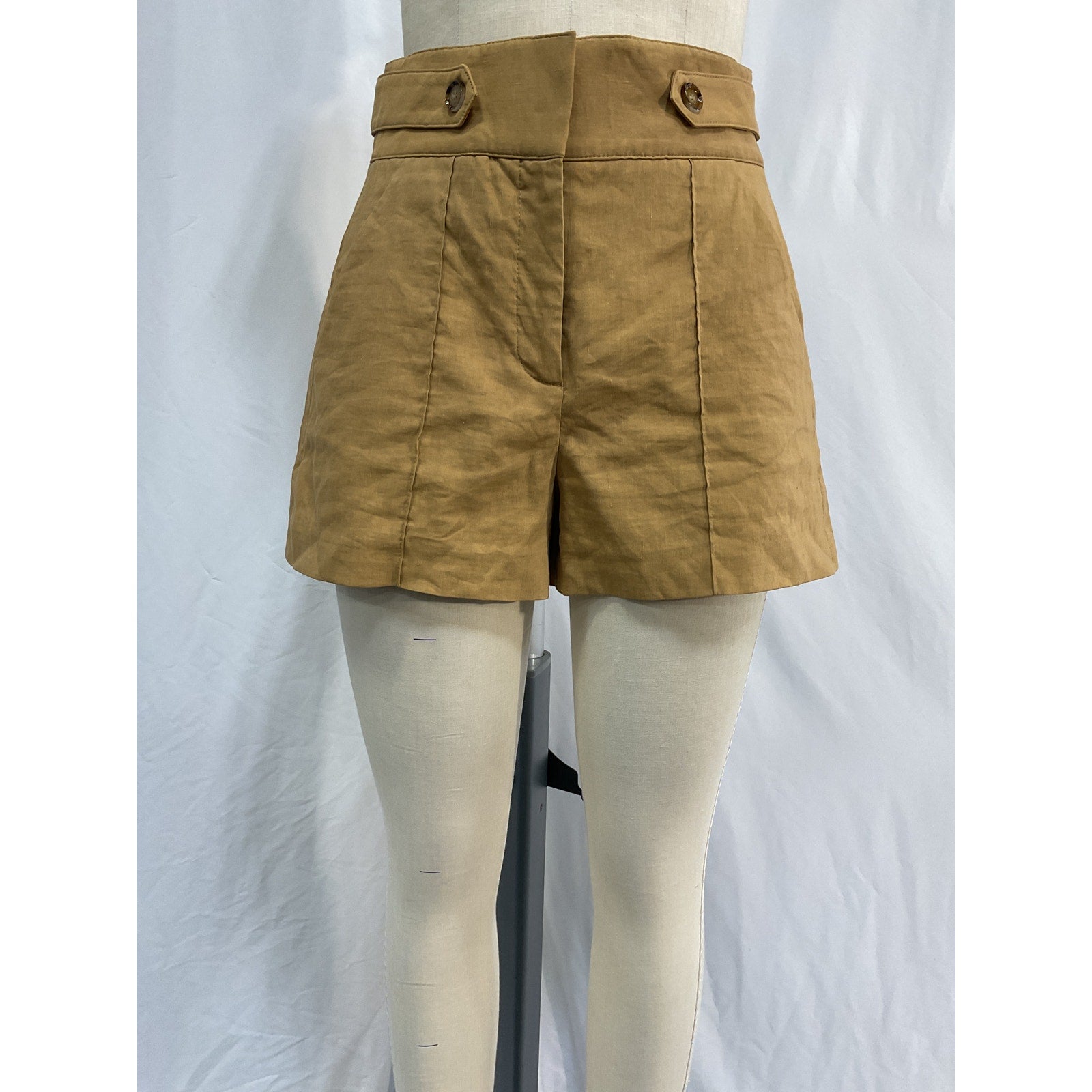 Veronica Beard 'Betty' Gold Linen Short Size 2
