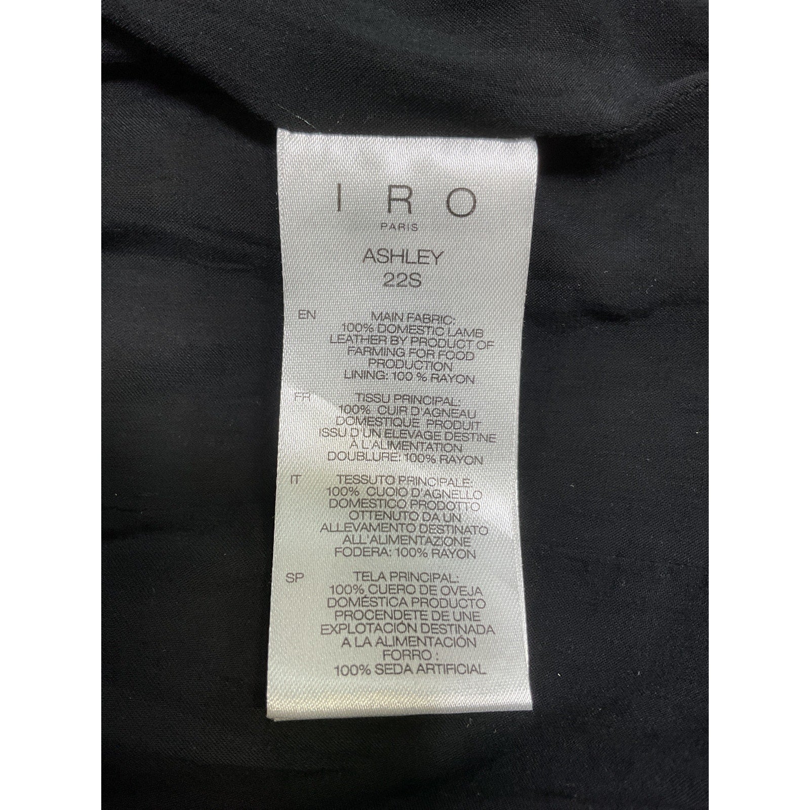 Iro 'Ashley' Beige Leather Jacket Size 34