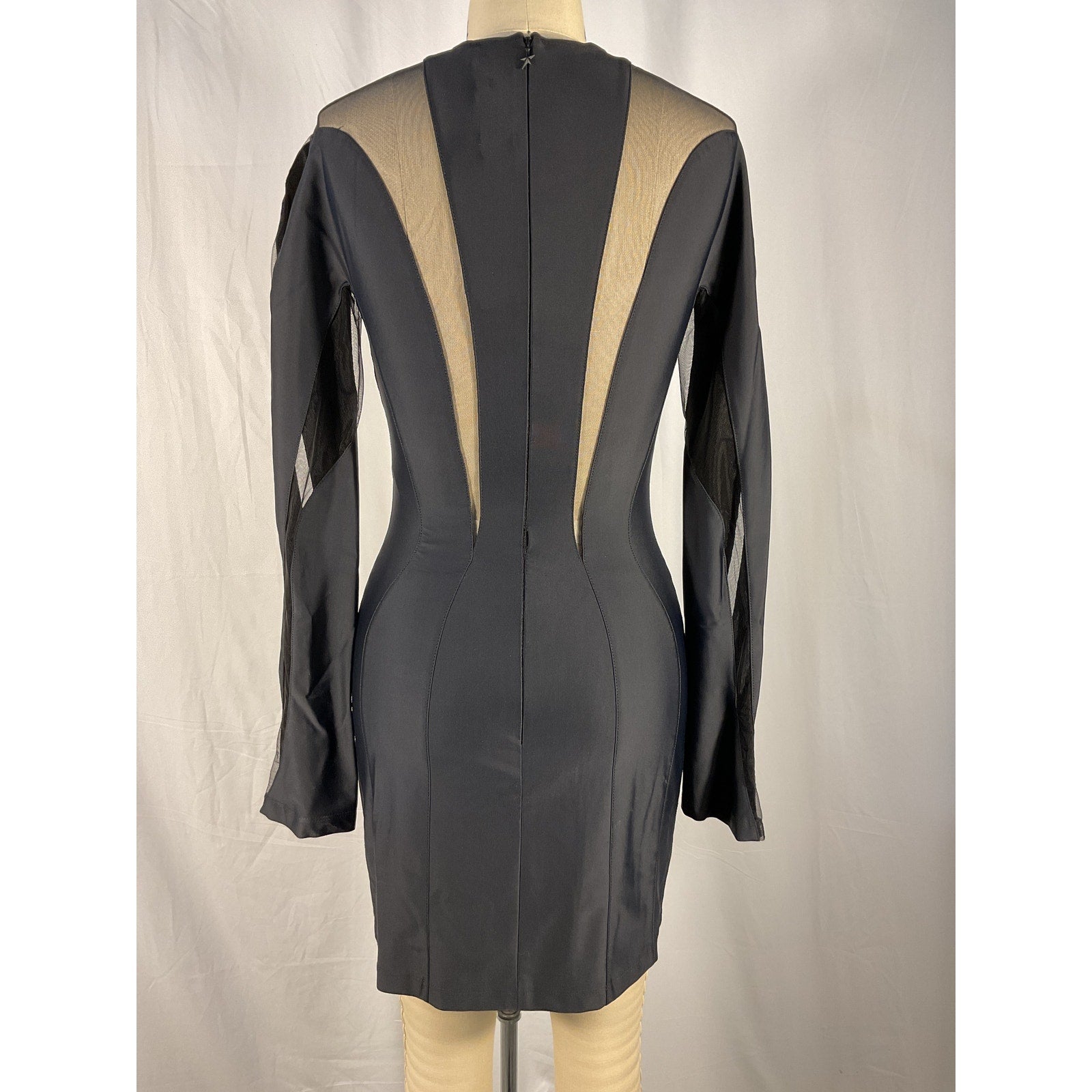 Mugler 'Body Shaping' Black Mini Dress Size 38