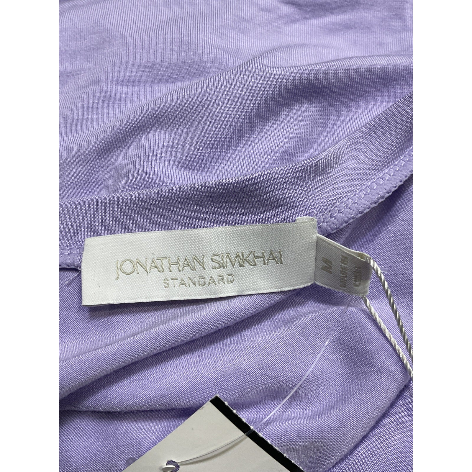 Simkhai 'Jaslene' Purple Clean Stretch Jersey Twist Front Short Sleeve Dress Size M - NWT