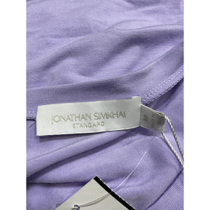 Simkhai 'Jaslene' Purple Clean Stretch Jersey Twist Front Short Sleeve Dress Size M - NWT