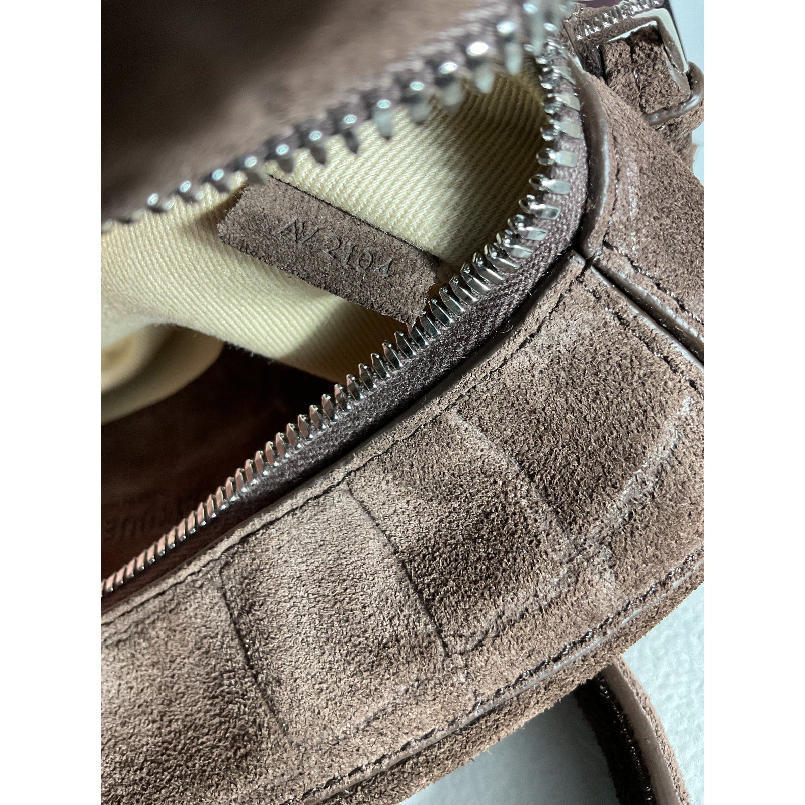 Jacquemus 'Le' Brown Cotton Petit Turismo Croc-Embossed Suede Top Handle Bag