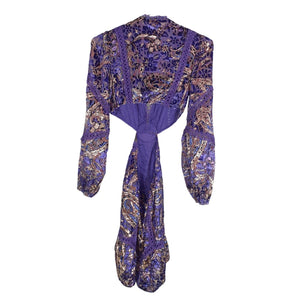Hemant And Nandita Embellished Purple Viha Mini Dress Size S NWT
