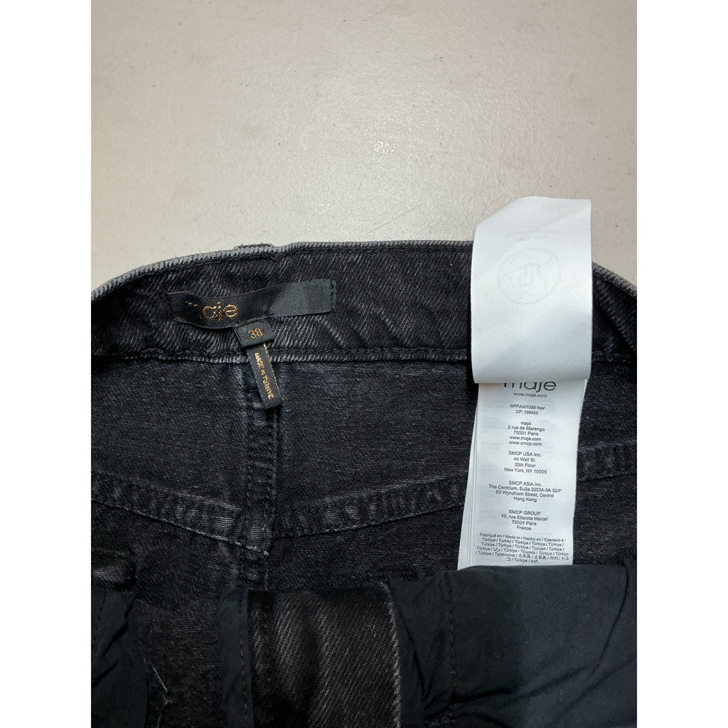 Maje Short Denim Black Skirt Size 6