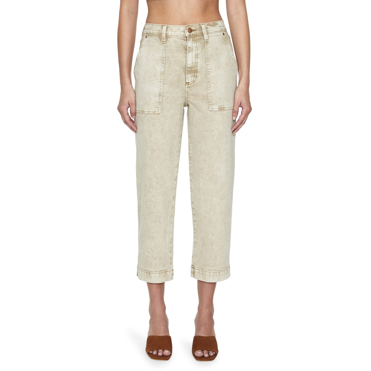 Pistola 'Turner' Tan Ankle Straight Leg Denim Jeans Size 24