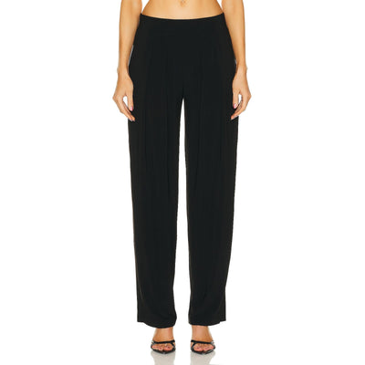 Norma Kamali 'Low Rise' Black Pleated Pant Trouser Size XS