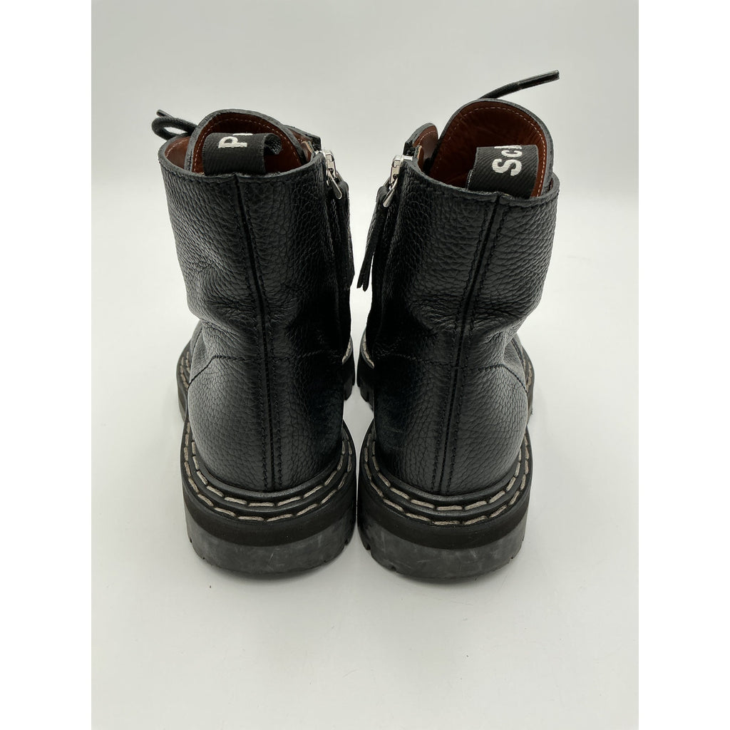 Proenza Schouler Lug Black Leather Sole Combat Boots Size 6