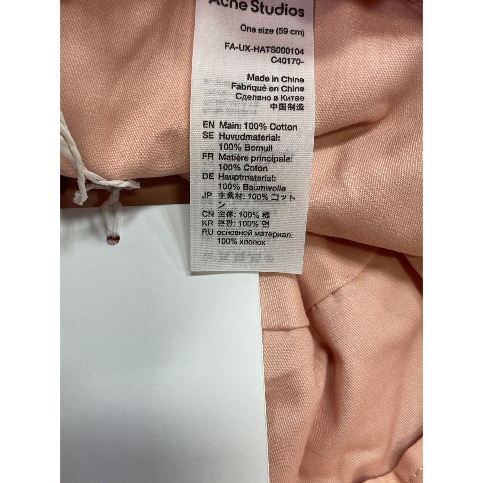 Acne Studios 'Appliqu�d' Pink Cotton-Twill Bucket Hat Size 59 CM