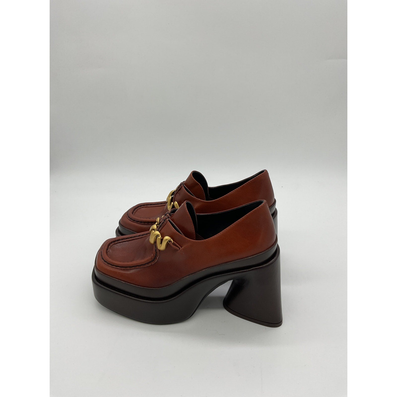 Cult Gaia 'Esa' Brown Leather Platform Size 6.5