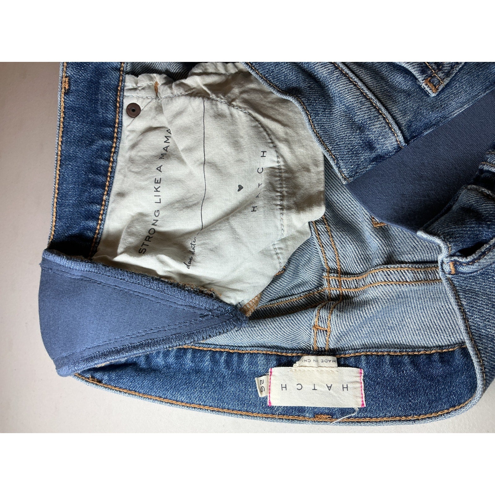 Hatch The Boyfriend Blue Cotton Maternity Denim Jean Size 26