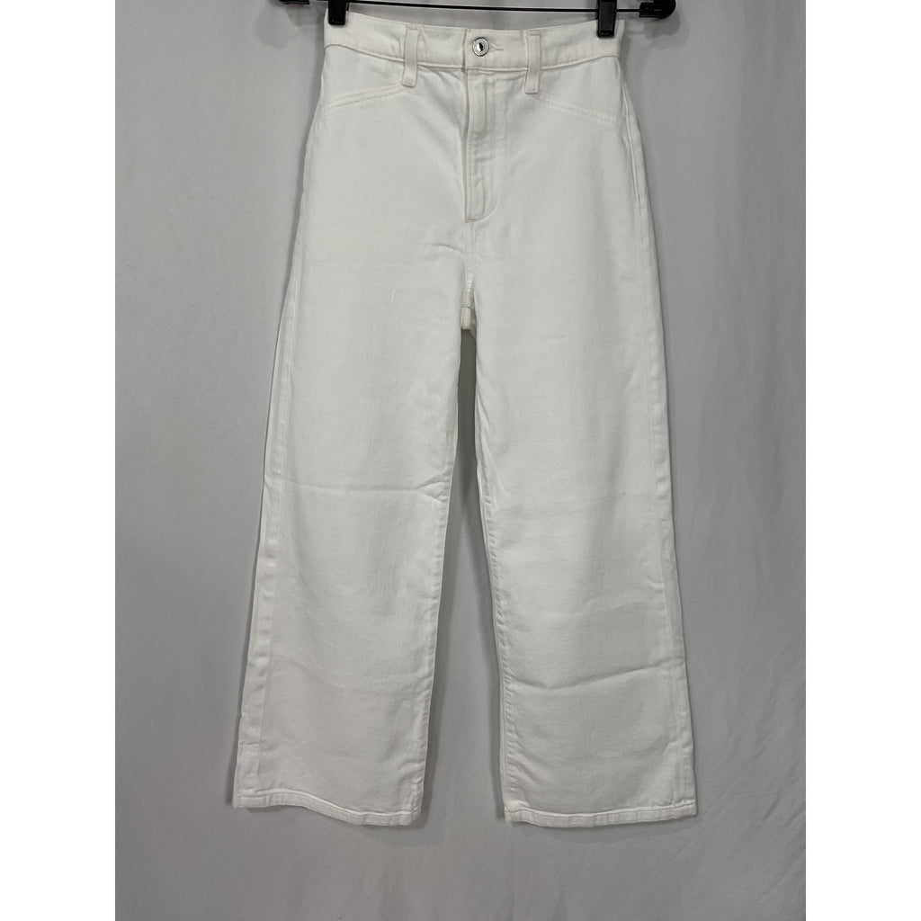Favorite Daughter 'The Mischa' White Cotton High-Rise Wide-Leg Denim Jean Size 24