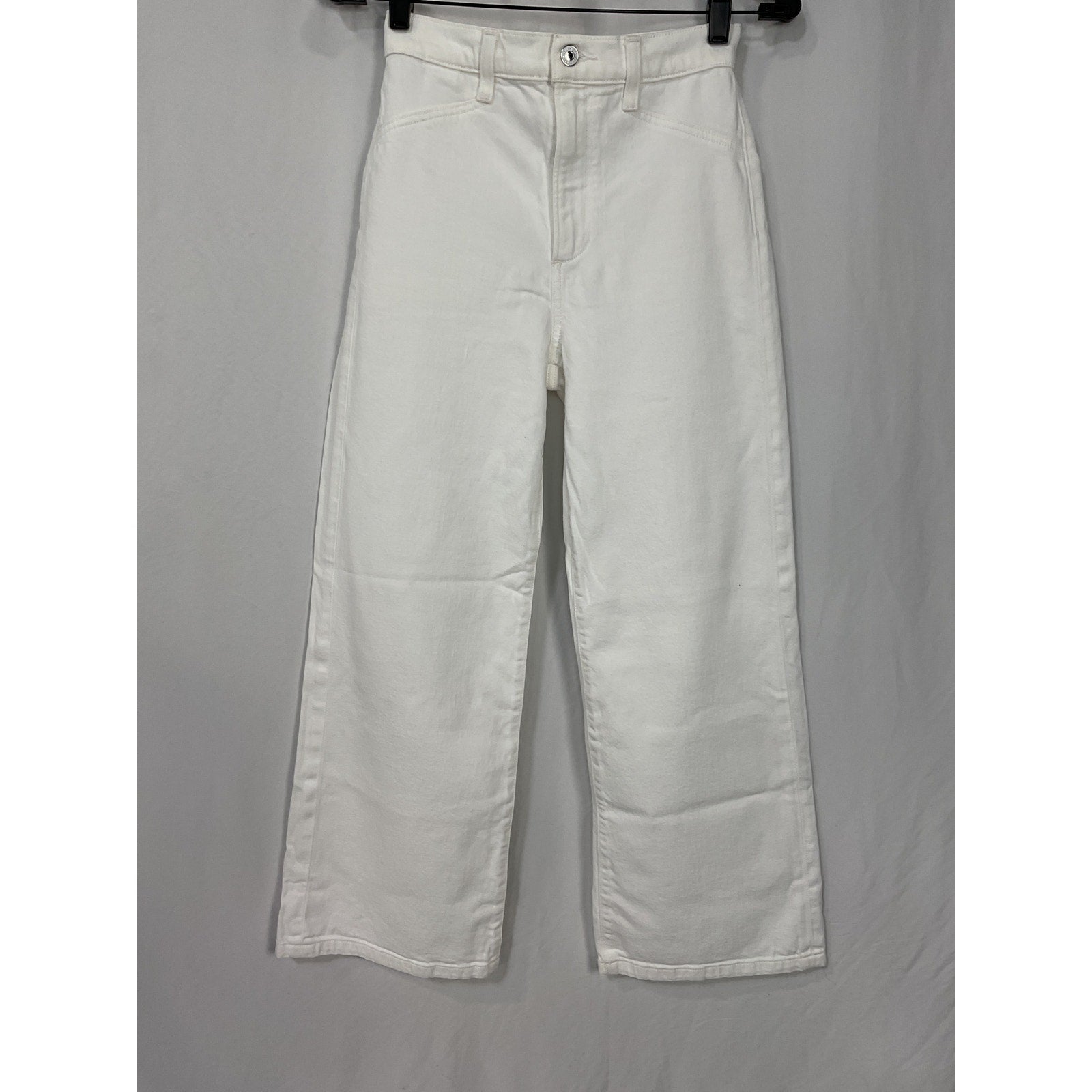 Favorite Daughter 'The Mischa' White Cotton High-Rise Wide-Leg Denim Jean Size 24