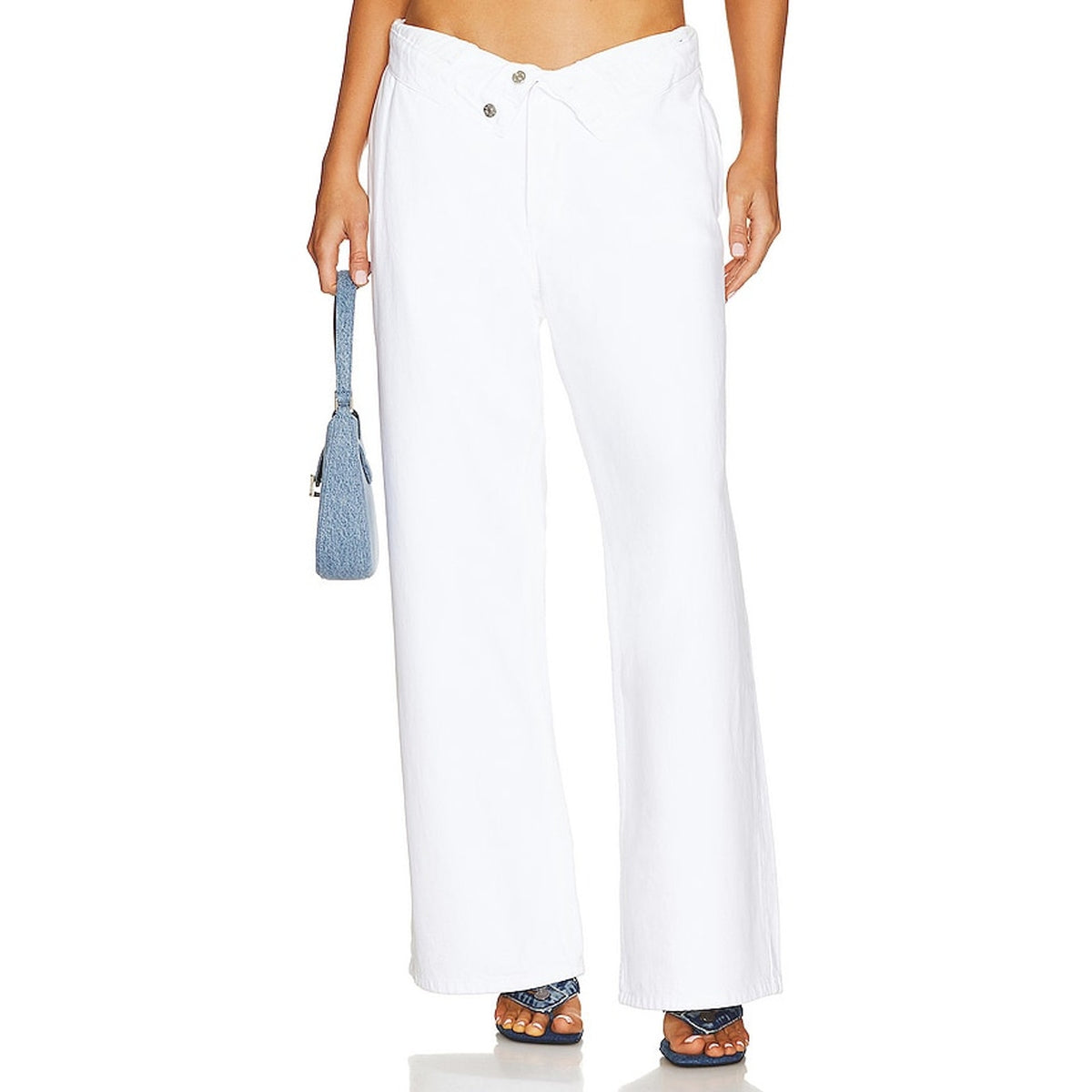 Eb Denim Wide Leg White Madison Denim Jeans Size 27