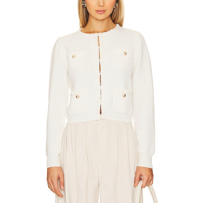 Line & Dot Textured Ivory Corey Cardigan Size XS