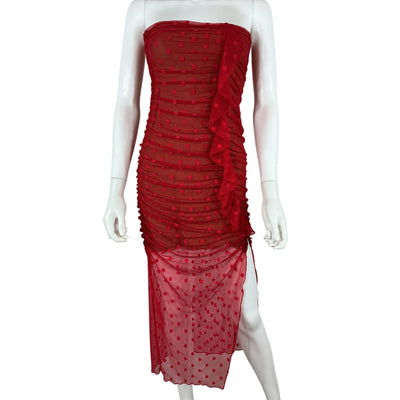 Majorelle Ruched Red Brady Dress Size M