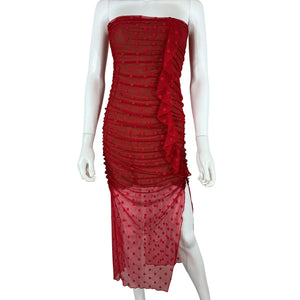 Majorelle Ruched Red Brady Dress Size M