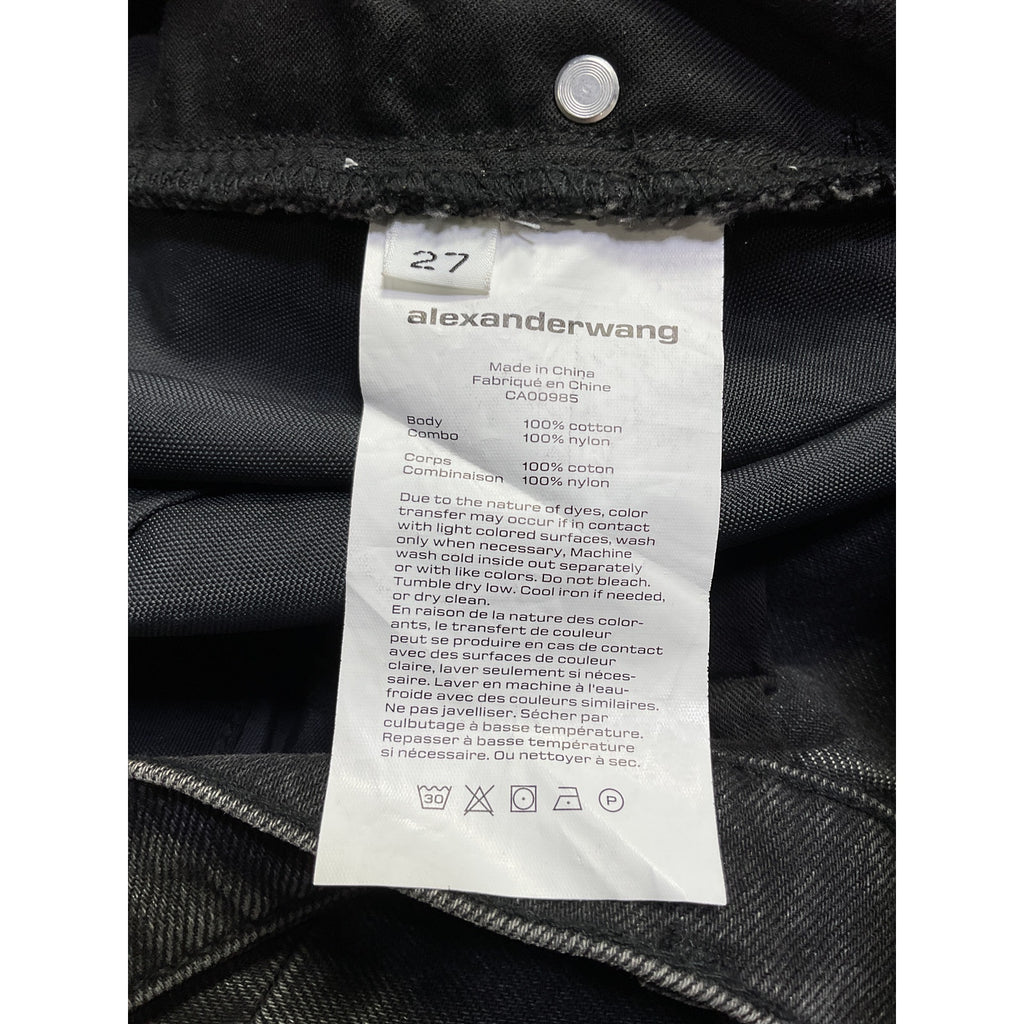 Alexander Wang Pack Mix Black Cotton Hybrid Jeans Size 27