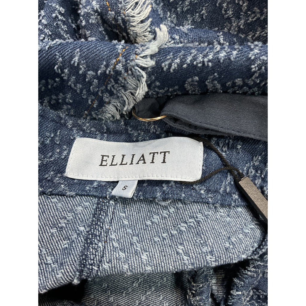 Elliatt 'Cora' Navy Denim Midi Square Neck Dress Size S